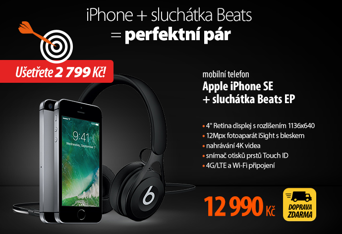 Ttelefon Apple iPhone SE + sluchátka Beats EP