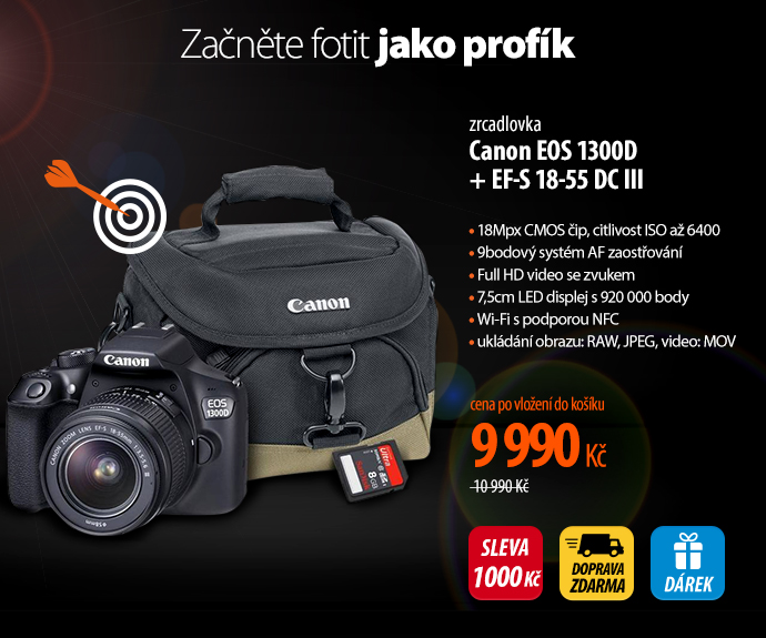 Zrcadlovka Canon EOS 1300D + EF-S 18-55 DC III