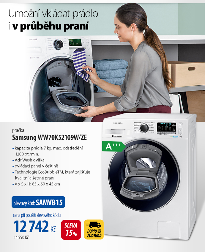 Pračka Samsung WW70K52109W/ZE 