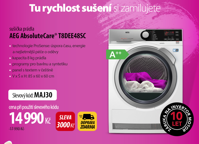 Sušička prádla AEG AbsoluteCare® T8DEE48SC
