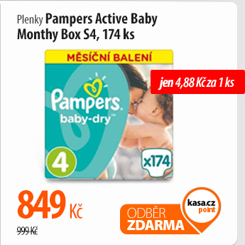 Plenky Pampers Active Baby Monthy Box S4 174 ks
