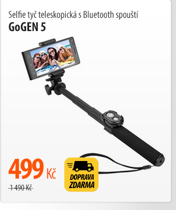 Selfie tyč GoGEN 5 teleskopická s Bluetooth spouští