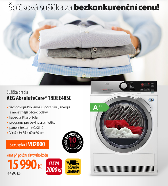 Sušička prádla AEG AbsoluteCare® T8DEE48SC