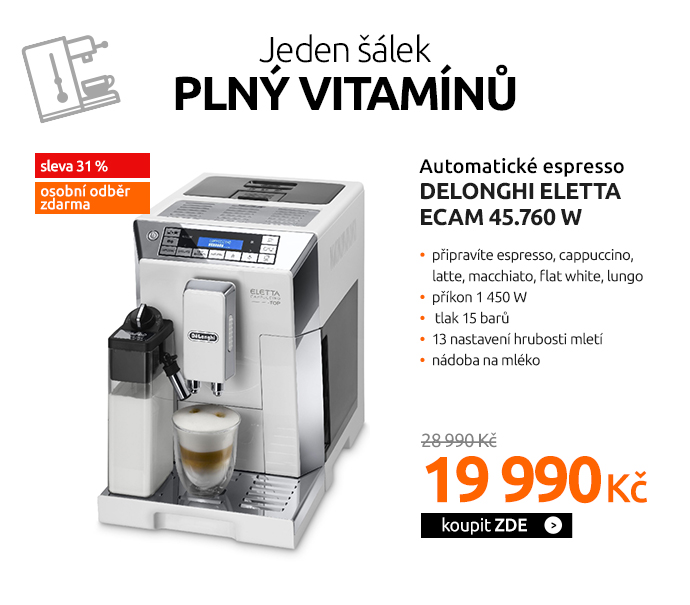 Automatické espresso DeLonghi Eletta ECAM 45.760 W
