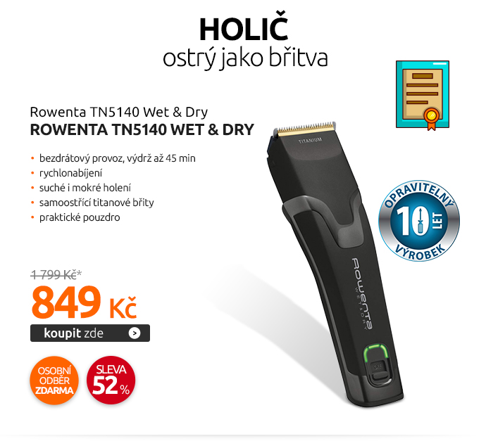 Zastřihovač vlasů a vousů Rowenta TN5140 Wet & Dry